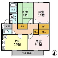 ネオコーポリラ開成　Aの物件間取画像